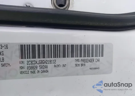 2016 Dodge Charger Sxt из США, поврежденный, VIN 2C3CDXJG8GH219112